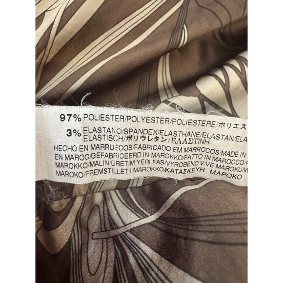 2/$30 ZARA Basic M Brown Taupe Ivory Floral Print Kimono Satiny Dress - Picture 15 of 16